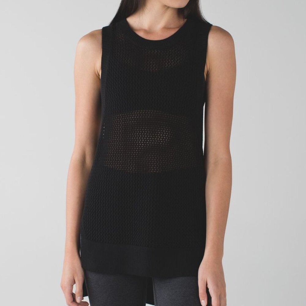 Lululemon Simply the Vest Black Knit Tank Athleisure Yoga Minimalist Layering